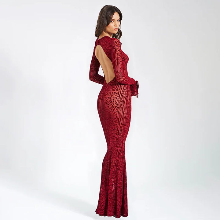 Vestido Maxi Leopardo Vermelho