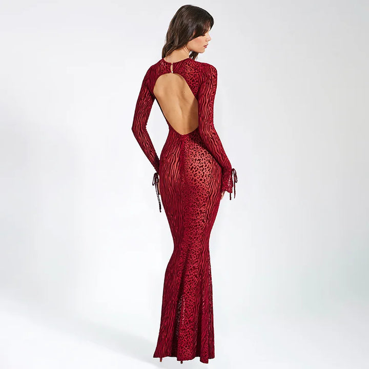 Vestido Maxi Leopardo Vermelho